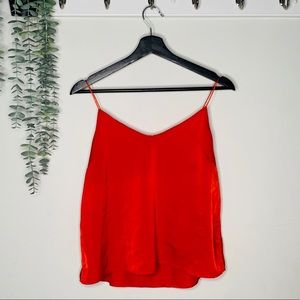 Spaghetti strap crop top in red